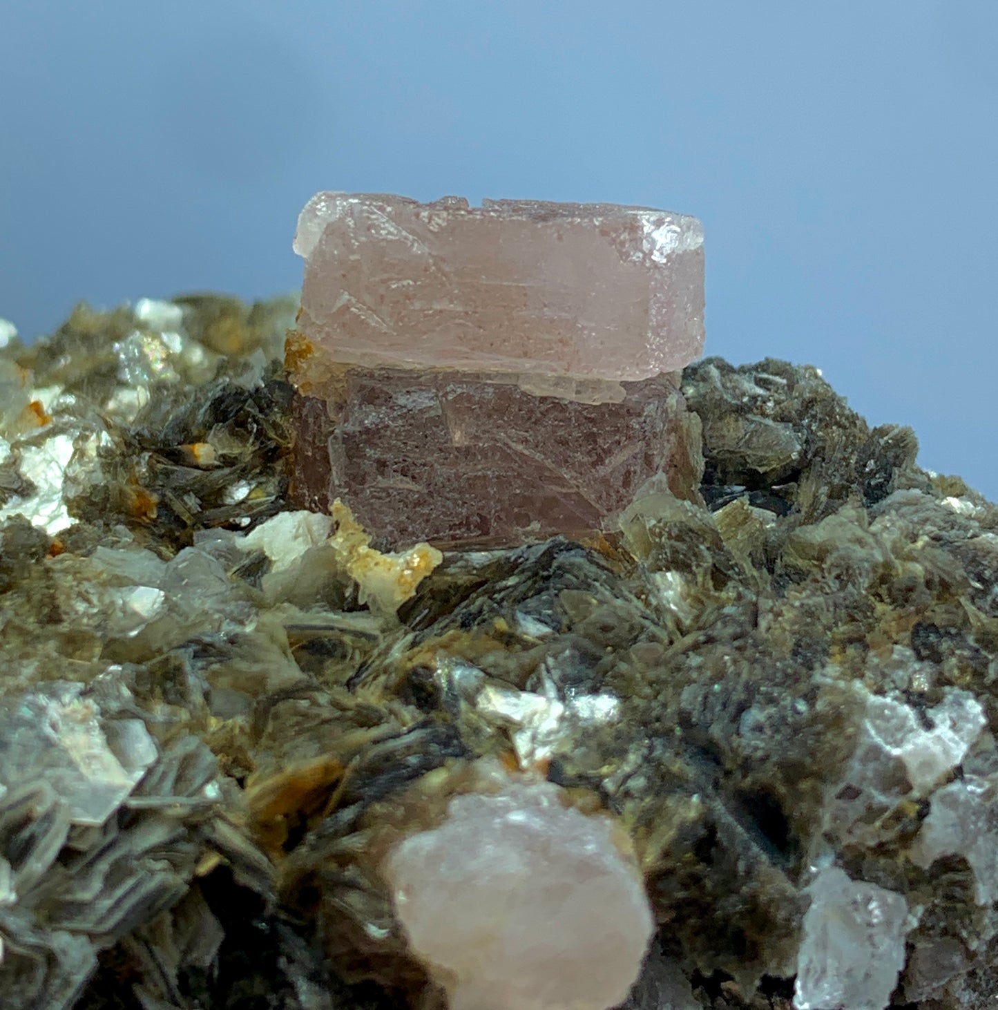Pink Apatite, Muscovite Mica, Apatite on Matrix, 190g Mineral, Pakistan Crystal, Rare Specimen, Collector's Crystal, Raw Apatite, Mineral Association, Display Mineral