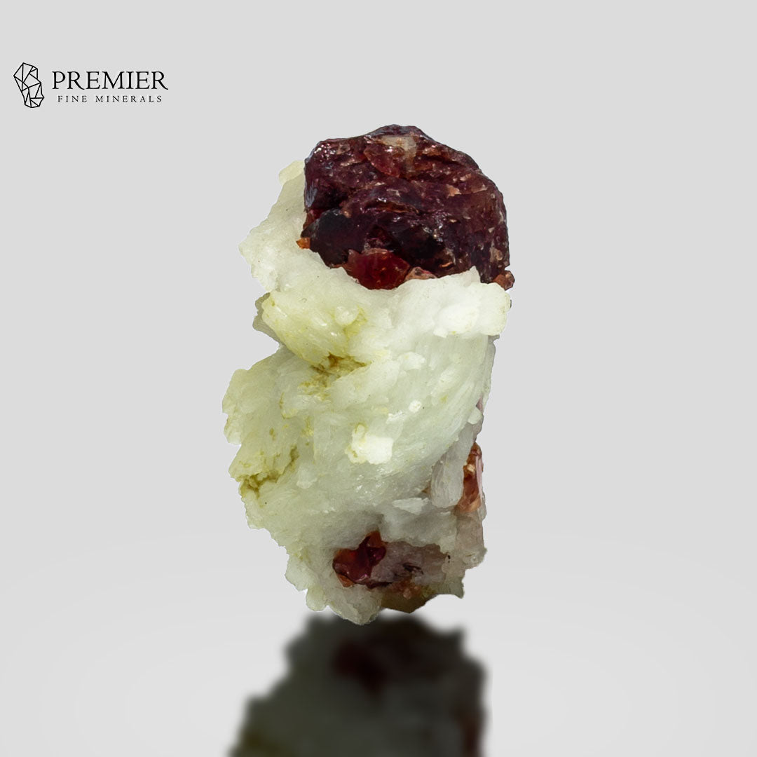 Etched Rhodolite Garnet on Feldspar - Pakistan