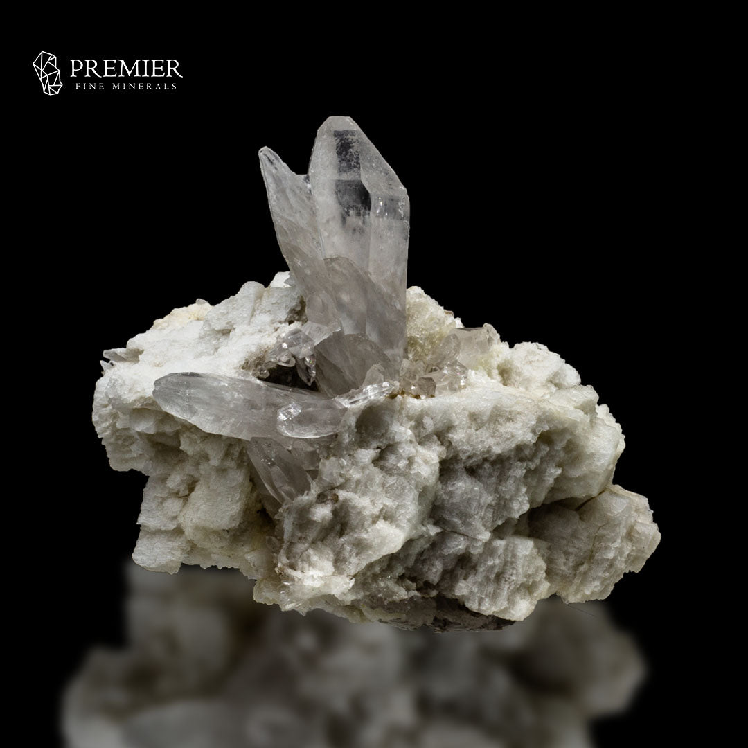 Standing Lemurian Quartz Cluster on Feldspar – Pakistan