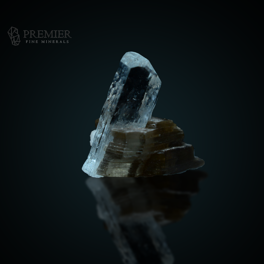 Etched Aquamarine Crystal on Muscovite - Pakistan