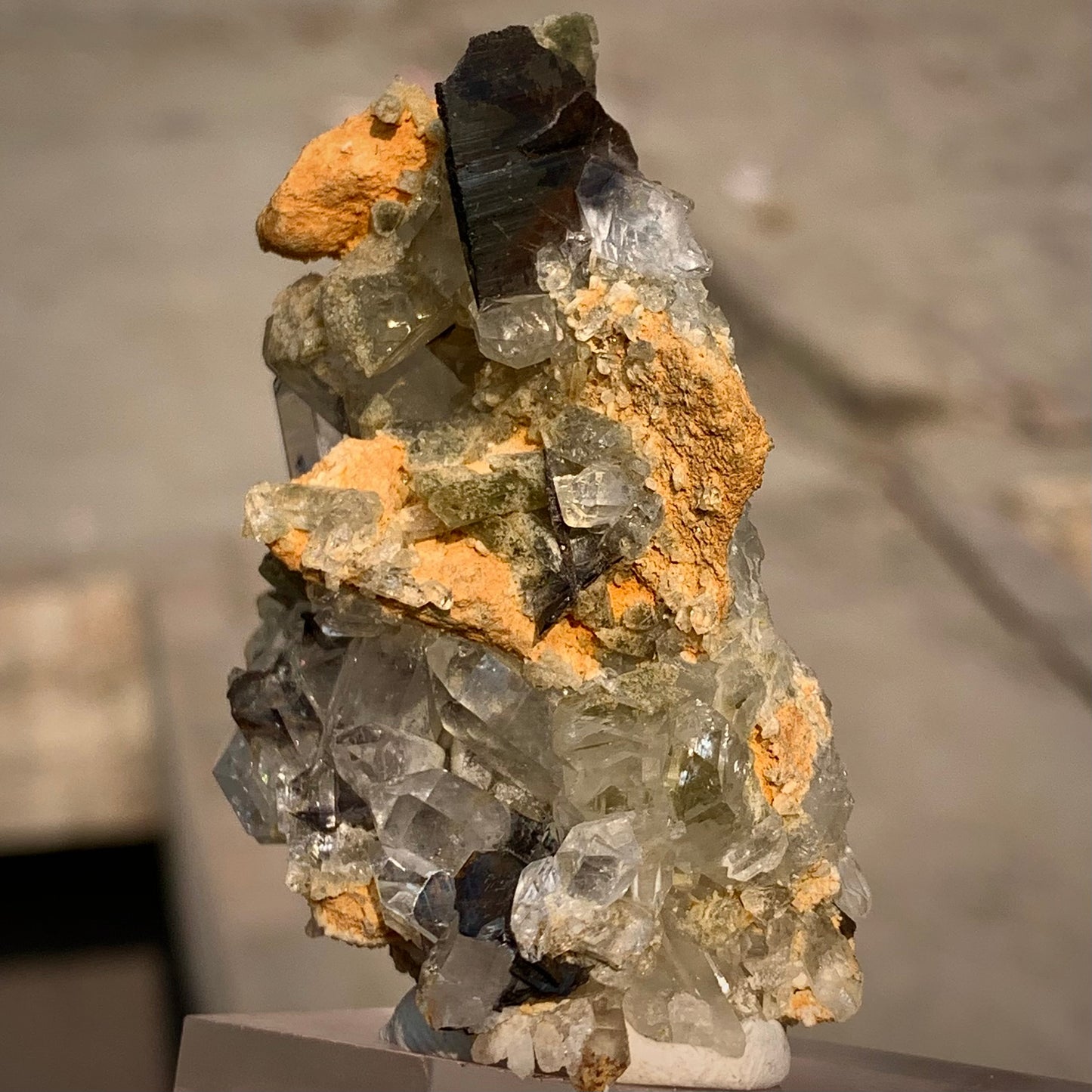 Brookite, Quartz, Chlorite, Inclusion, Green Quartz, 89 Grams, 445 Carats, Pakistan Mineral, Rare Mineral, Collector Specimen, Large Specimen, Crystal Cluster, Combination Specimen