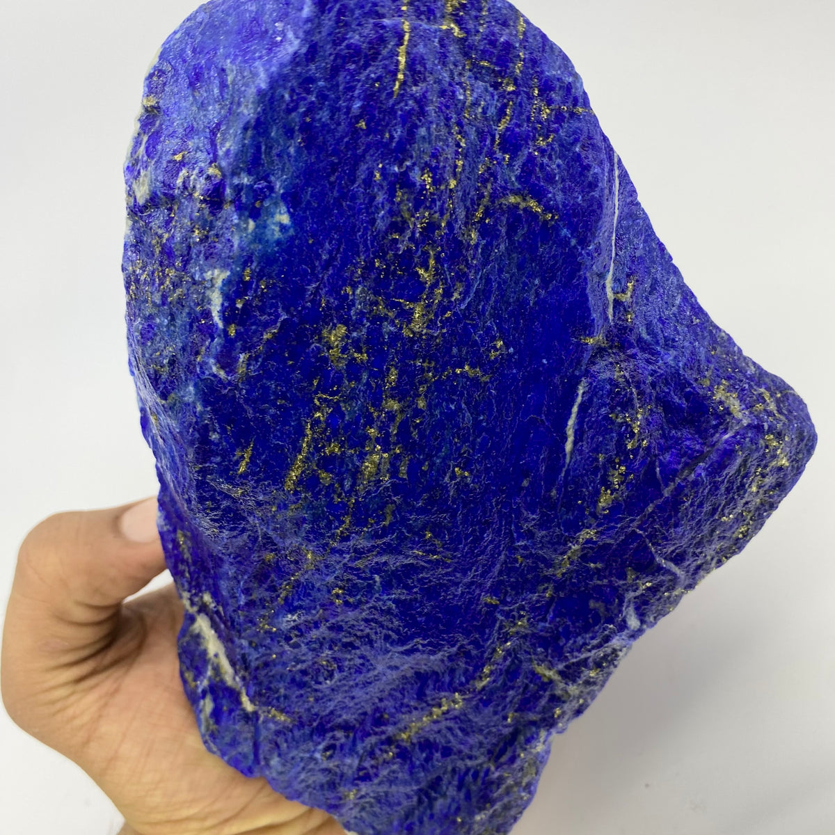 Rough Blue Lapis Lazuli Crystal specimen with golden Pyrite veins,