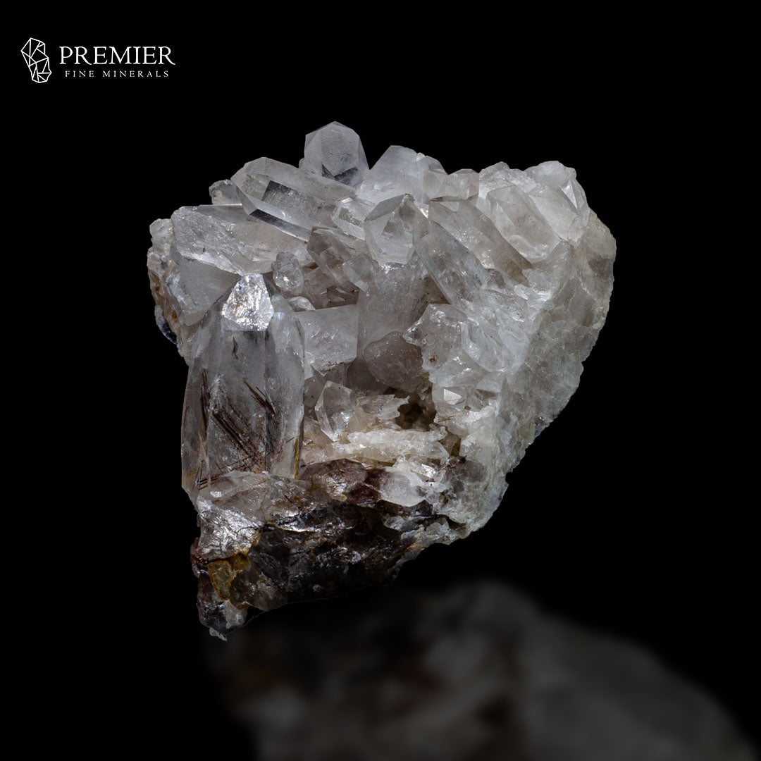Golden Rutile Quartz Cluster on Matrix – Natural Pakistan