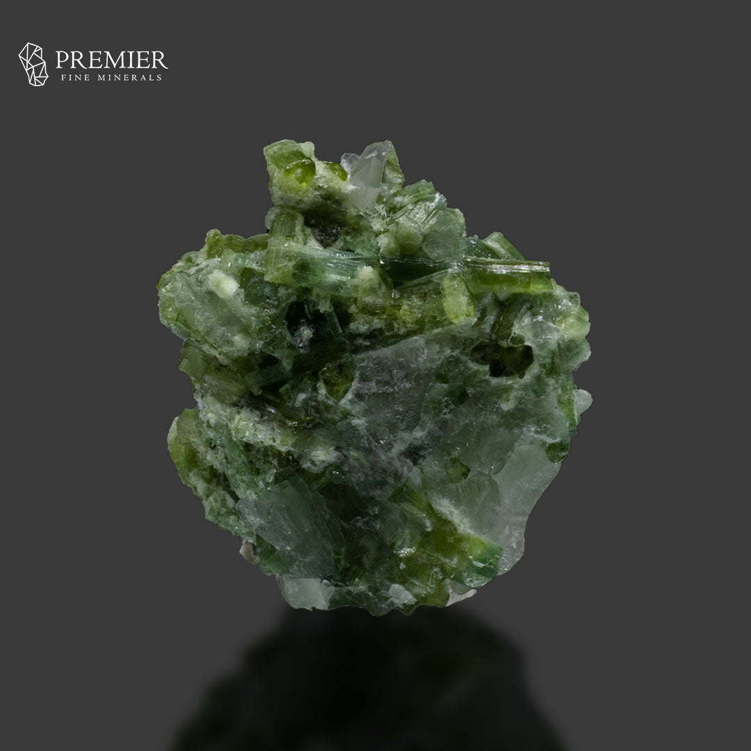 Natural Green Tourmaline Cluster with Quartz on Matrix – Afghanistan