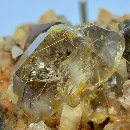 Rutilated Quartz, AAA Grade, Lepidolite Matrix, 450 Grams, Silver Rutile, Gold Rutile, Copper Rutile, Rare Rutile, Multi-Color Rutile, Collector Specimen