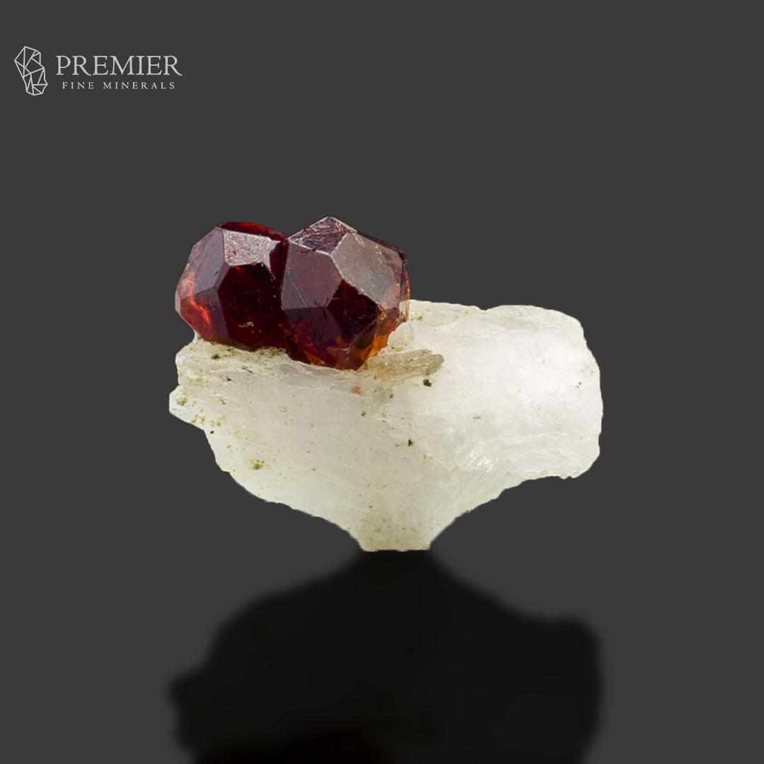 Rare Twin Red Garnet Crystals on Feldspar – Skardu Pakistan