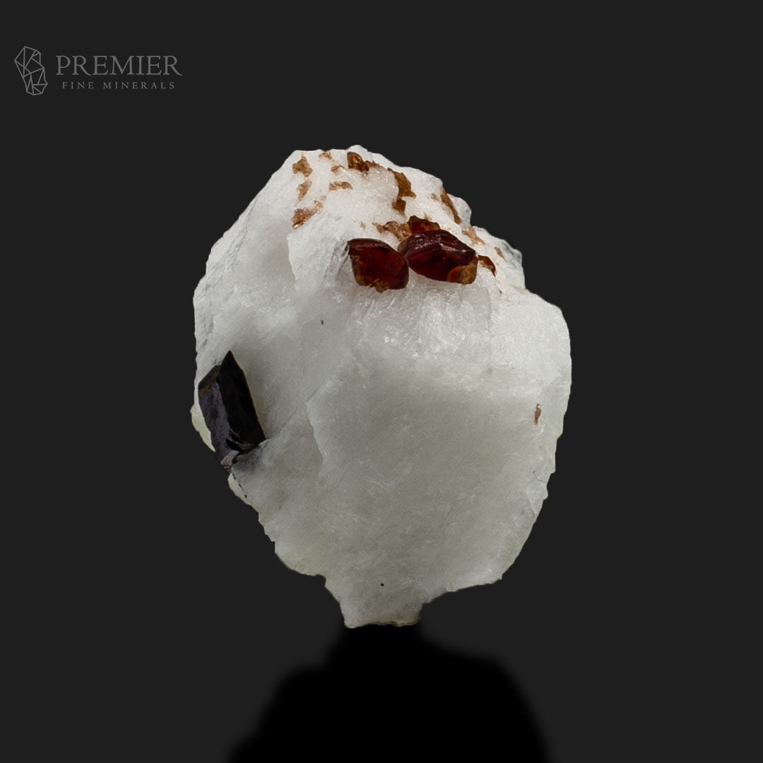Spessartine Garnet & Schorl Tourmaline on Feldspar – Skardu Pakistan