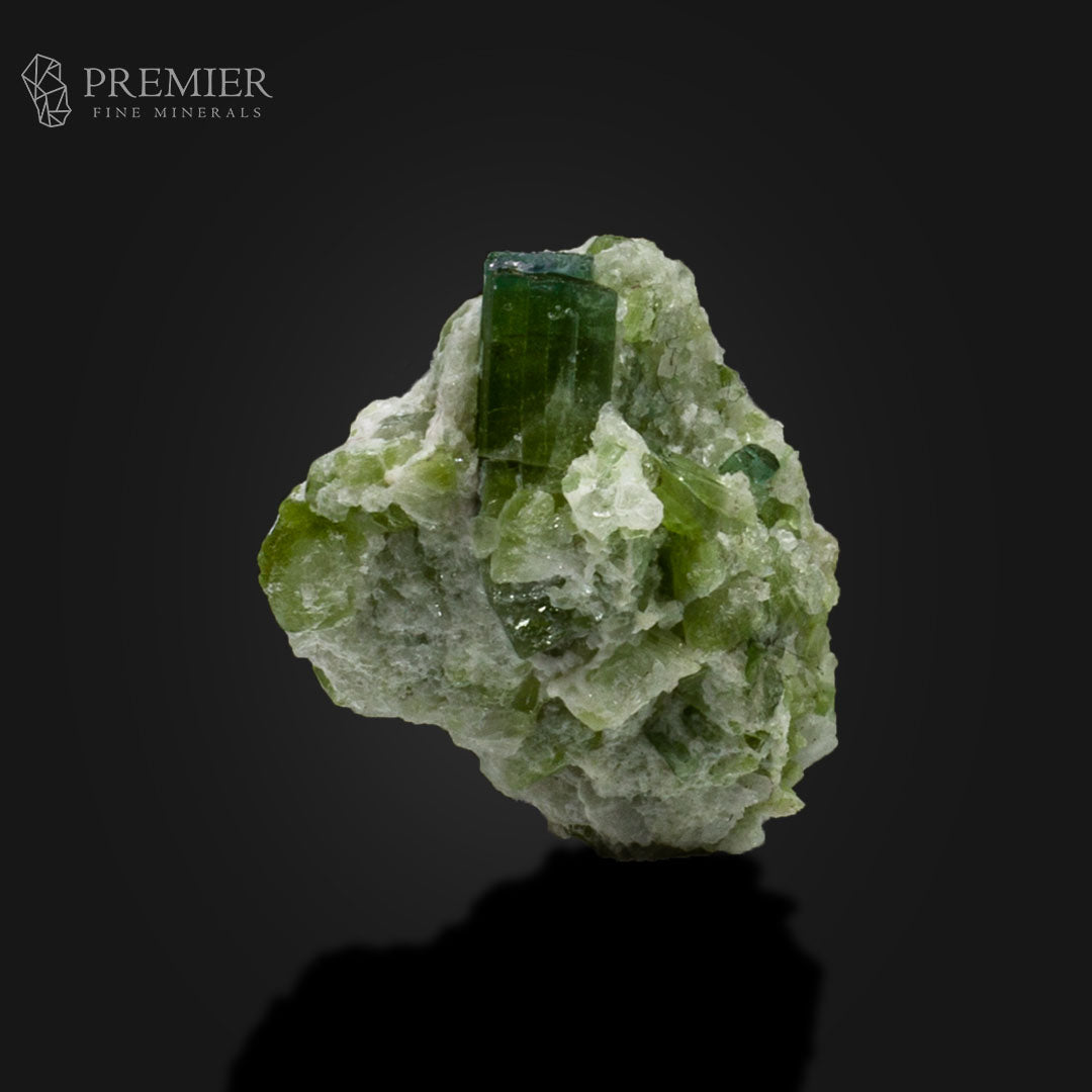 Green Tourmaline Crystal Cluster on Matrix – Afghanistan