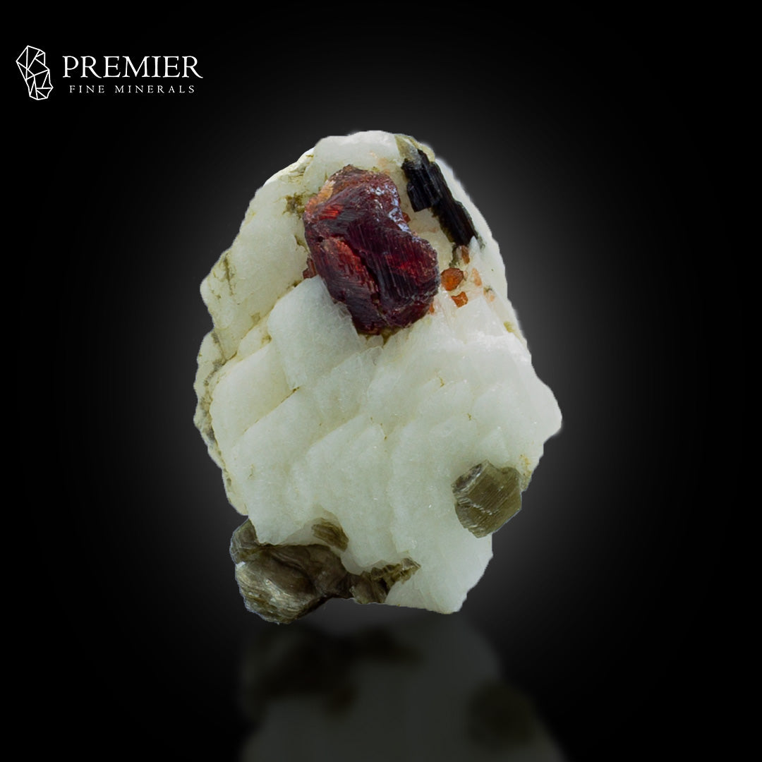 Etched Spessartine Garnet with Mica on Feldspar – Skardu Pakistan
