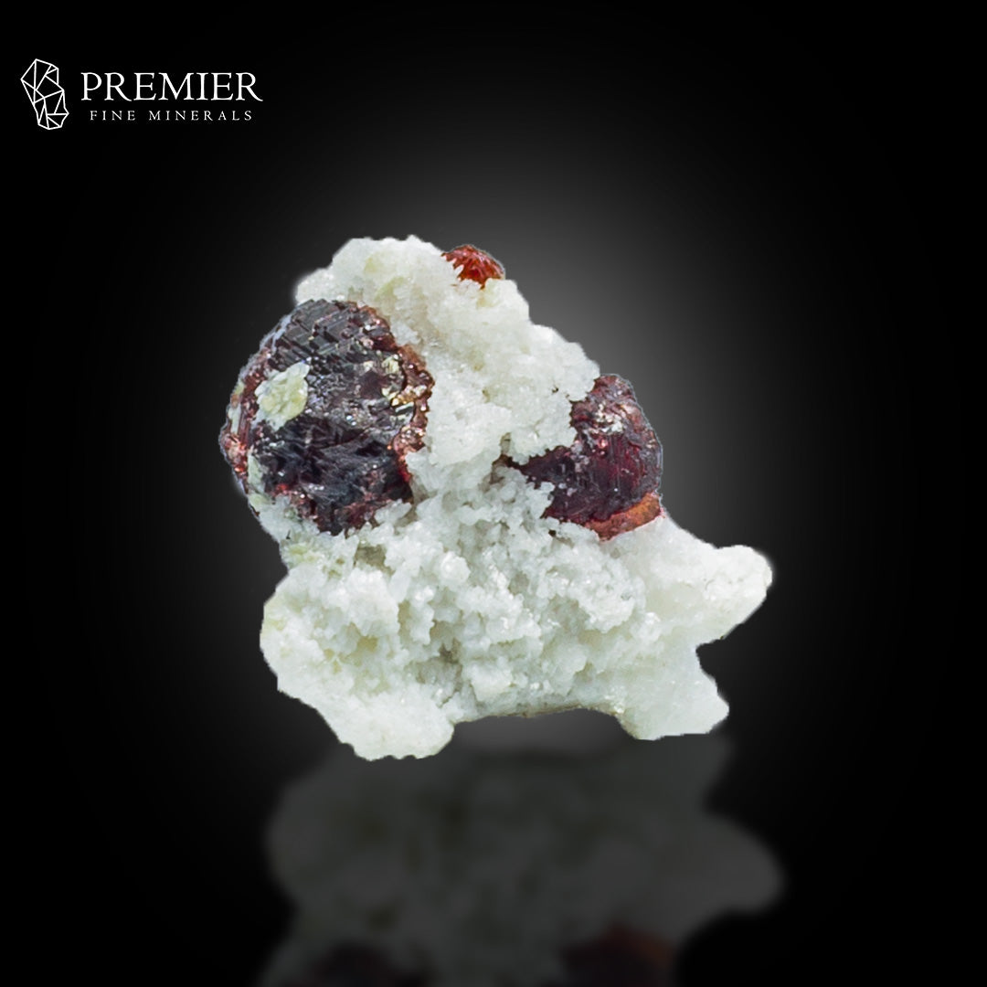 Etched Garnet Crystals on Feldspar – Pakistan Thumbnail