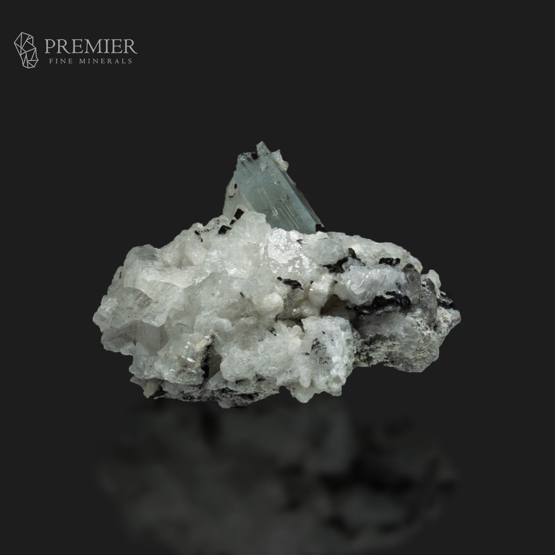 Etched Aquamarine with Schorl on Feldspar – Pakistan