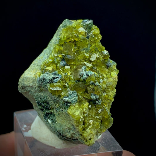 Vesuvianite Crystal, Hematite, Biotite Matrix, 127 Carat, Skardu Pakistan, Idocrase, Iron Oxide, Mineral Association, Collector Specimen, Aesthetic Cluster, Pakistan Mineral, Crystal Dimensions, Small Cabinet