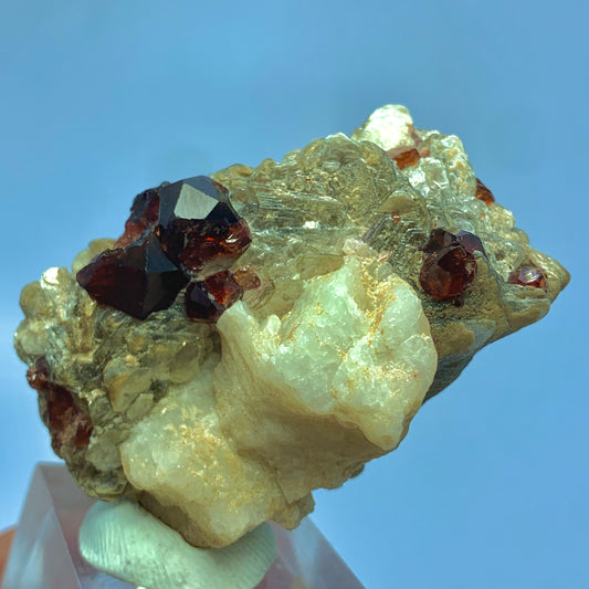Rhodolite Garnet, Garnet on Matrix, Feldspar Muscovite, 46 Grams, Pakistan Specimen, January Birthstone, Raw Garnet, Raspberry Garnet, Collector Grade, Mineral Association