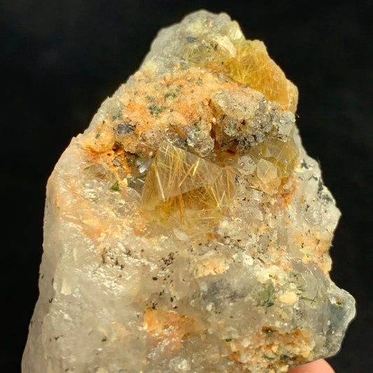 Rutile Quartz, Warsak Mine, Copper Rutile, Golden Rutile, Terminated Crystal, Lepidolite Matrix, 450 Carat, Pakistan Specimen, Rare Mineral, Collector Specimen, Rutile on Matrix