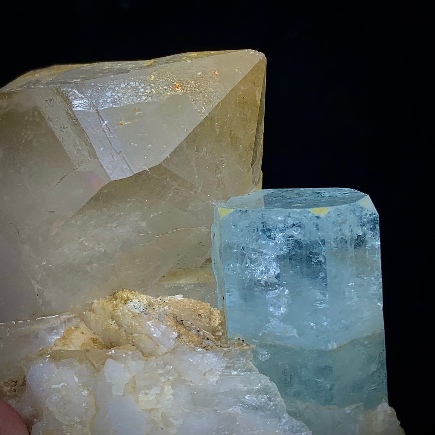 Repaired Aquamarine with Quartz on Matrix - Pakistan