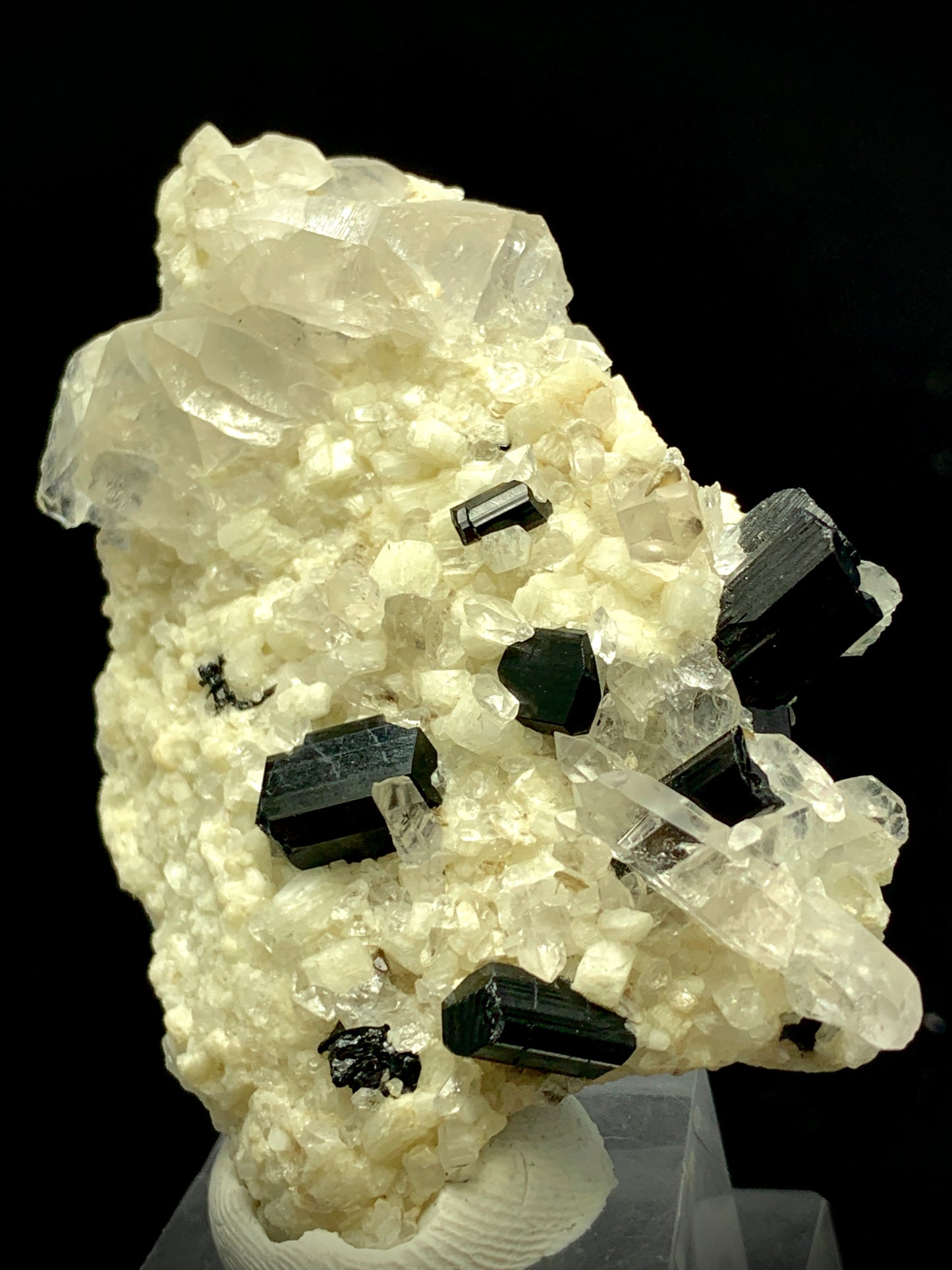 Schorl Black Tourmaline & Lazurite Quartz Cluster 310 CT | Multi-Mineral Specimen