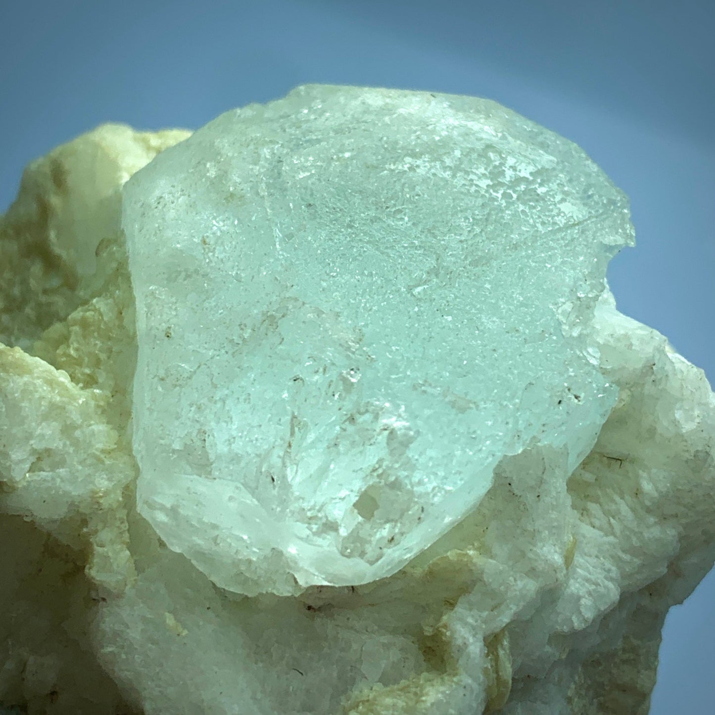 Aquamarine on Matrix, Beryl Crystal, Feldspar Specimen, 156g Mineral, Afghanistan Aquamarine, Raw Crystal, Collector Display, Natural Aquamarine, Matrix Mineral, Blue Beryl