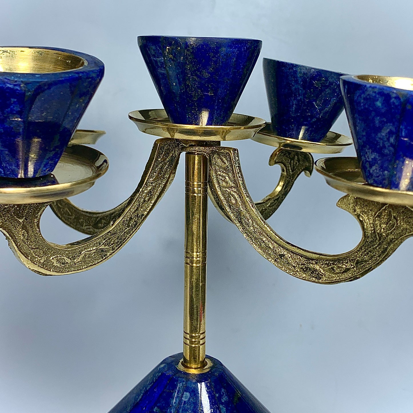 Lapis Lazuli Decor, Crystal Candle Holder, 6.3 Inch, Hand Carved Stone, Blue Stone, Afghan Crystal, Third Eye Chakra, Meditation Gift, Luxury Decor, Lapis Lazuli Gift, Afghan Lapis, Candle Stand,