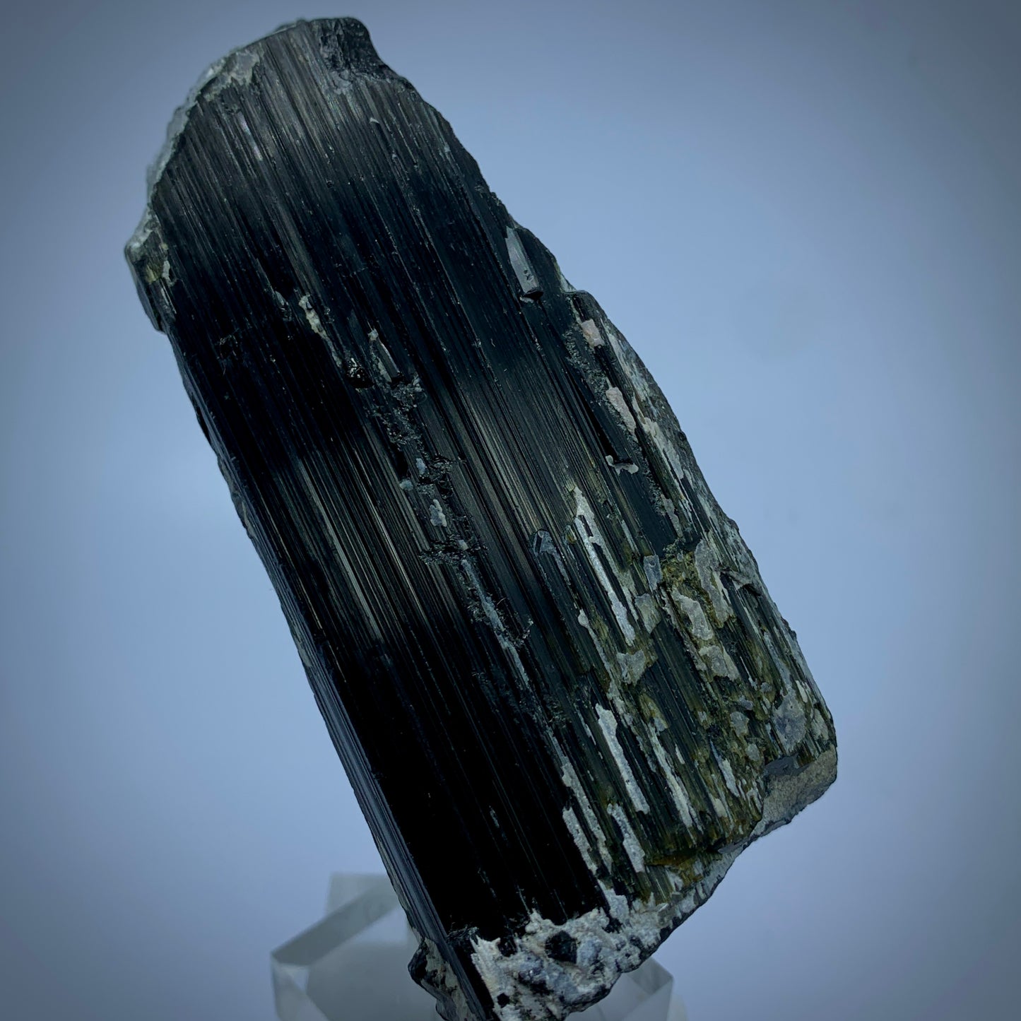 Black Tourmaline, Schorl Crystal, Epidote Inclusion, Rare Mineral, Large Crystal, Grounding Stone, Healing Crystal, Collector Specimen, Investment Stone, Tourmaline Crystal, Mineral Association, Crystal Dimensions