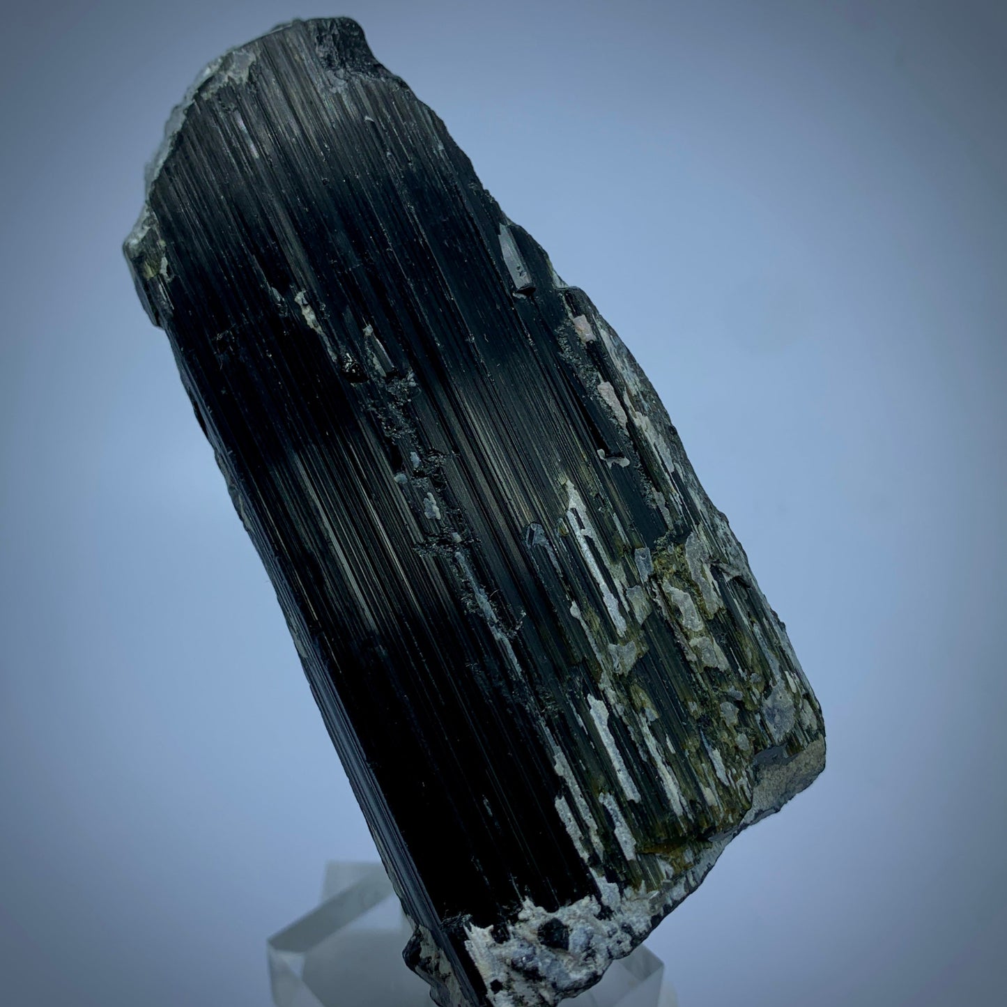 Black Tourmaline, Schorl Crystal, Epidote Inclusion, Rare Mineral, Large Crystal, Grounding Stone, Healing Crystal, Collector Specimen, Investment Stone, Tourmaline Crystal, Mineral Association, Crystal Dimensions