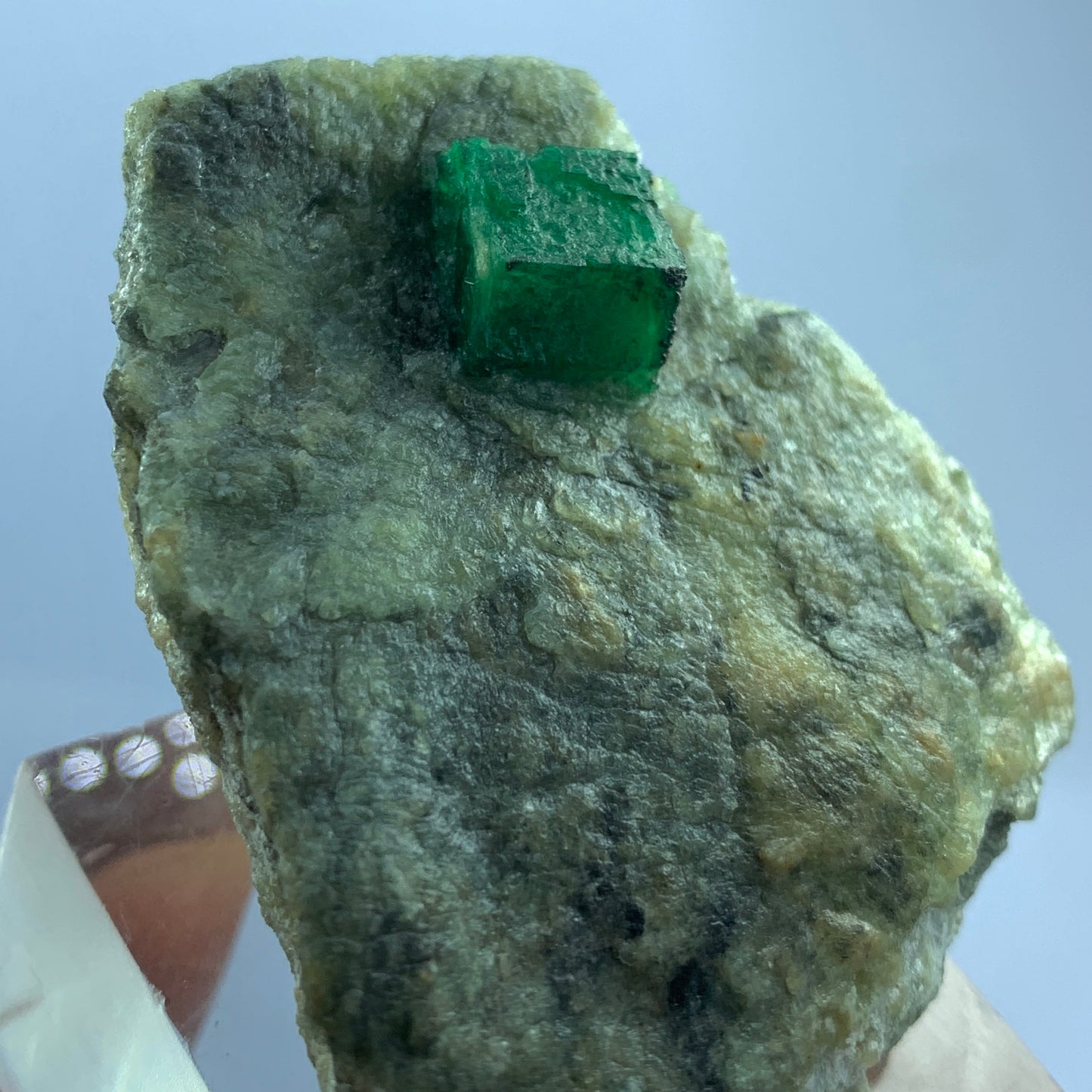Emerald Crystal on Matrix, 290 Carat Emerald, Terminated Crystal, Vivid Green Emerald, Swat Valley Pakistan, Rare Specimen, Natural Surface Structure, Mineral Collector, Investment Stone, Raw Emerald, Large Crystal