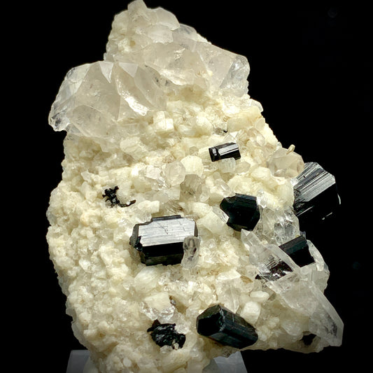 Schorl Black Tourmaline & Lazurite Quartz Cluster 310 CT | Multi-Mineral Specimen