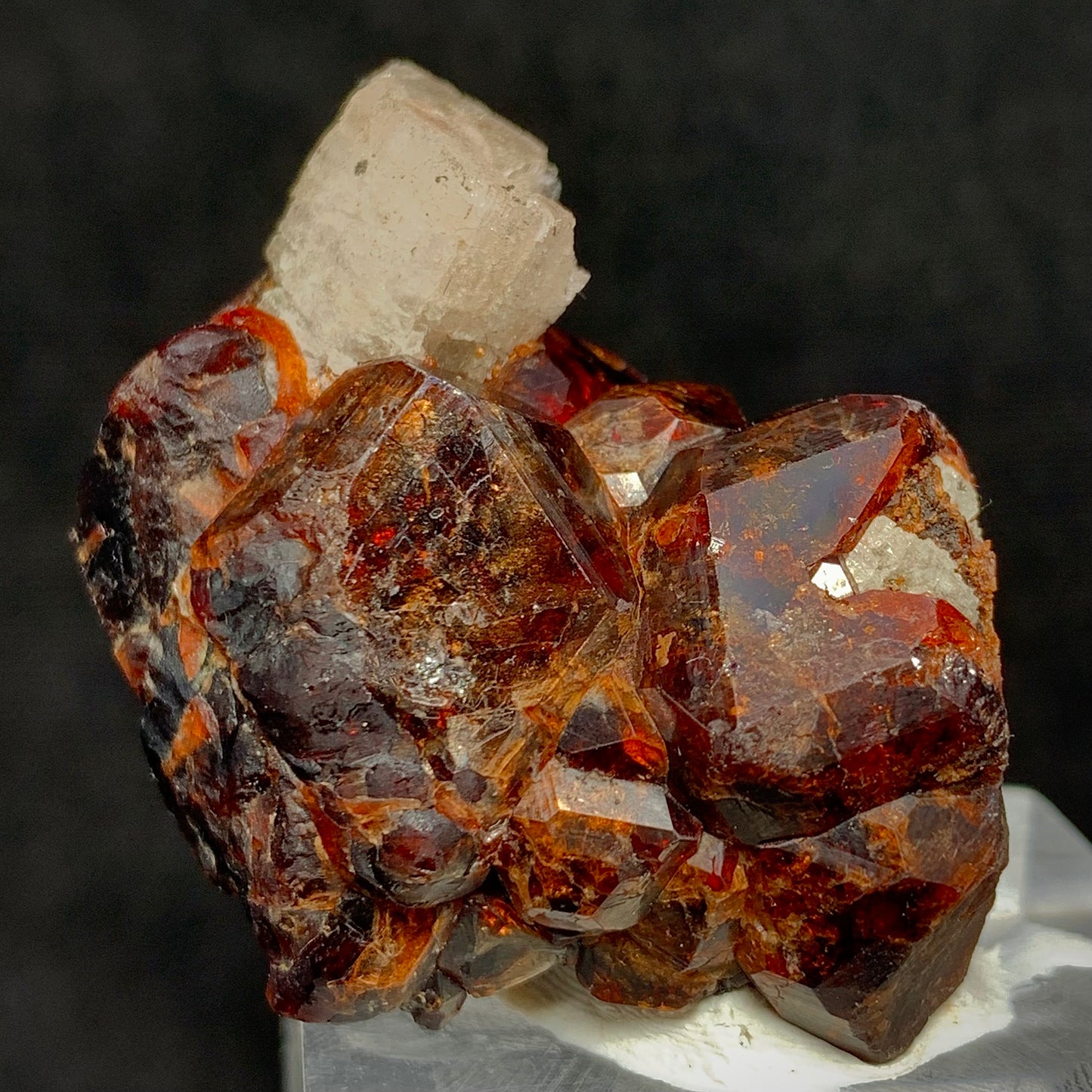 Etched Apatite, Spessartine Garnet, 285 Carats, 57 Grams, Pakistan Mineral, Rare Crystal Habit, Apatite on Garnet, Collector Specimen, Miniature Specimen, Etched Crystal, Mineral Association, Unique Specimen, Crystal Etching