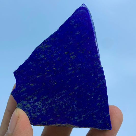 Lapis Lazuli Slab, 440 Carats, Afghan Lapis, AAA Grade, Polished Slice, Pyrite Inclusion, Royal Blue, Third Eye Chakra, Collector Gem, Display Mineral, Wisdom Stone, Afghan Origin, Investment Stone