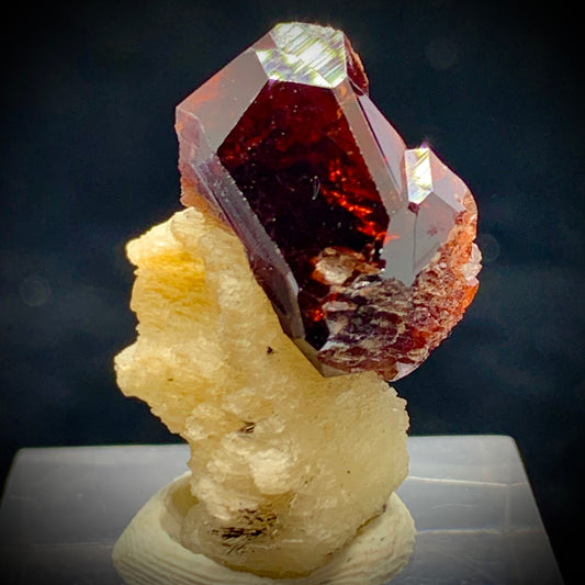 Garnet Crystal, Garnet on Matrix, Terminated Garnet, Mineral Specimen, Rare Crystal, Collector Mineral, Quartz Feldspar, 38.40ct, Raw Gemstone, Healing Crystal, Home Decor, Gift for Geologist