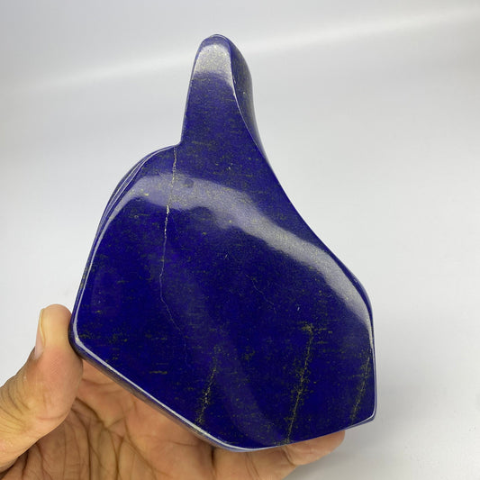 Lapis Lazuli, Lazurite, Afghanistan Minerals, 364g, Polished Gemstone, Royal Blue Lapis, Pyrite Inclusions, Freeform Lapis, Display Specimen