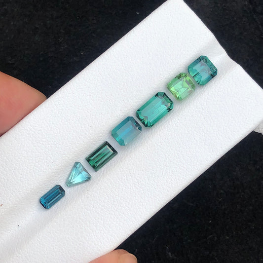 Indicolite Tourmaline, Blue Tourmaline, Gemstone Lot, 6.25 Carat, Faceted Gemstones, Loose Stones, Natural Blue, Afghan Tourmaline, Fine Jewelry Gem, Jewelry Designer Supply, Matching Gemstone Set, Deep Blue Stone