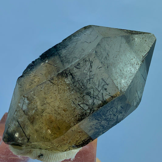 Rutile Quartz Choker, Rutilated Quartz Necklace, Smoky Quartz Jewelry, Copper Rutile, 195 Carat Pendant, Statement Necklace, Healing Crystal Jewelry, Raw Crystal Jewelry, Gemstone Choker, Natural Rutile, Smoky Brown Quartz