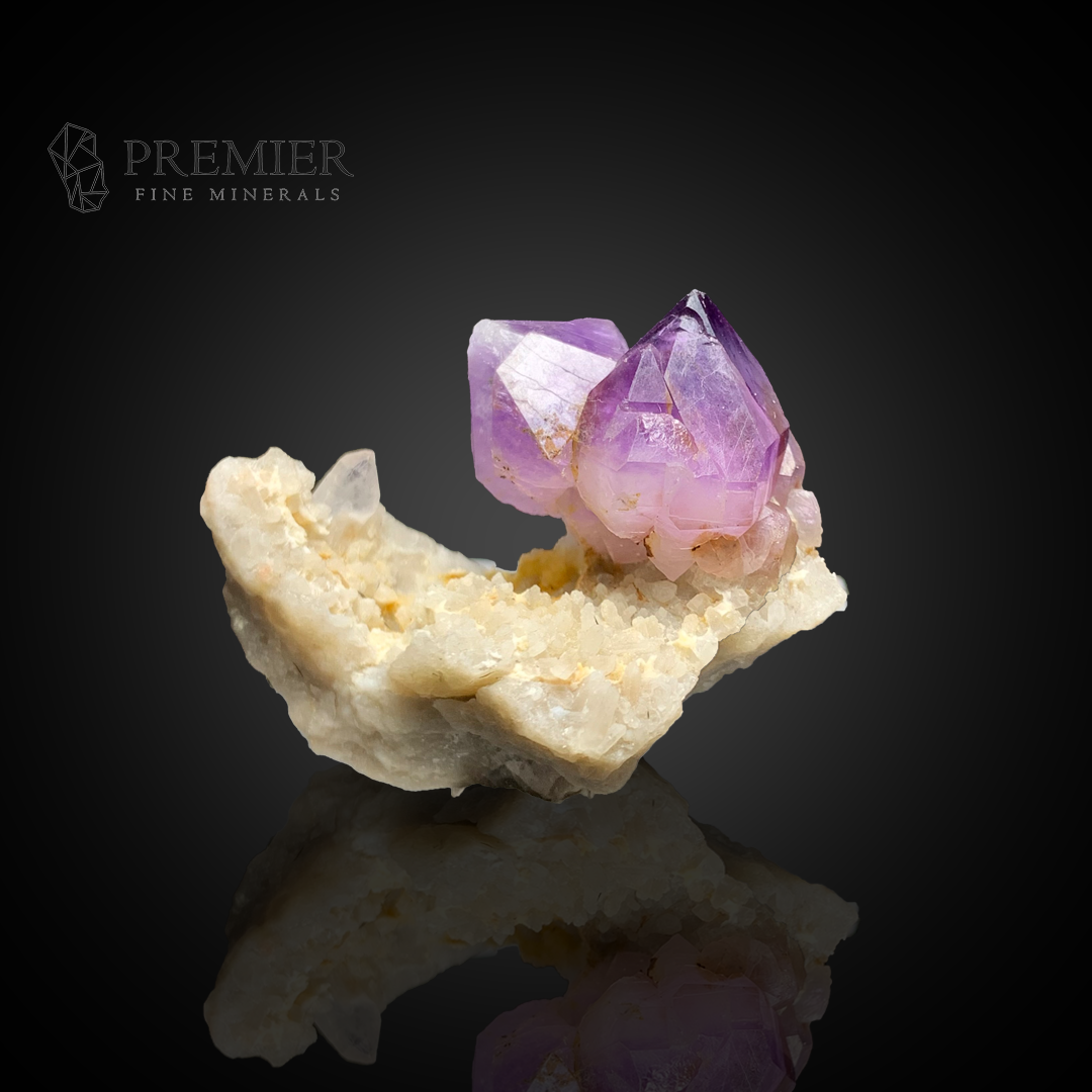 Amethyst, Quartz, Twin Crystal, Rare Twin, 15.33 Grams, 76.6 Carats, Afghanistan Mineral, Rare Mineral, Purple Crystal, On Matrix, Miniature Specimen, Healing Crystal, Crystal Habit