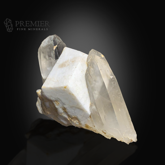 Feldspar, Quartz, Combination Specimen, 277 Grams, 1385 Carats, Pakistan Mineral, Himalayan, Large Crystal, On Matrix, Healing Crystal, Raw Crystal, Clear Quartz, Crystal Cluster