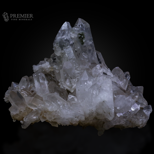 Quartz, Clear Quartz, Chlorite, Chlorite Inclusion, Phantom Quartz, Green Quartz, Crystal Cluster, 1.85 Kilograms, 9250 Carats, Raw Crystal, Collector Grade, Centerpiece, Large Cluster