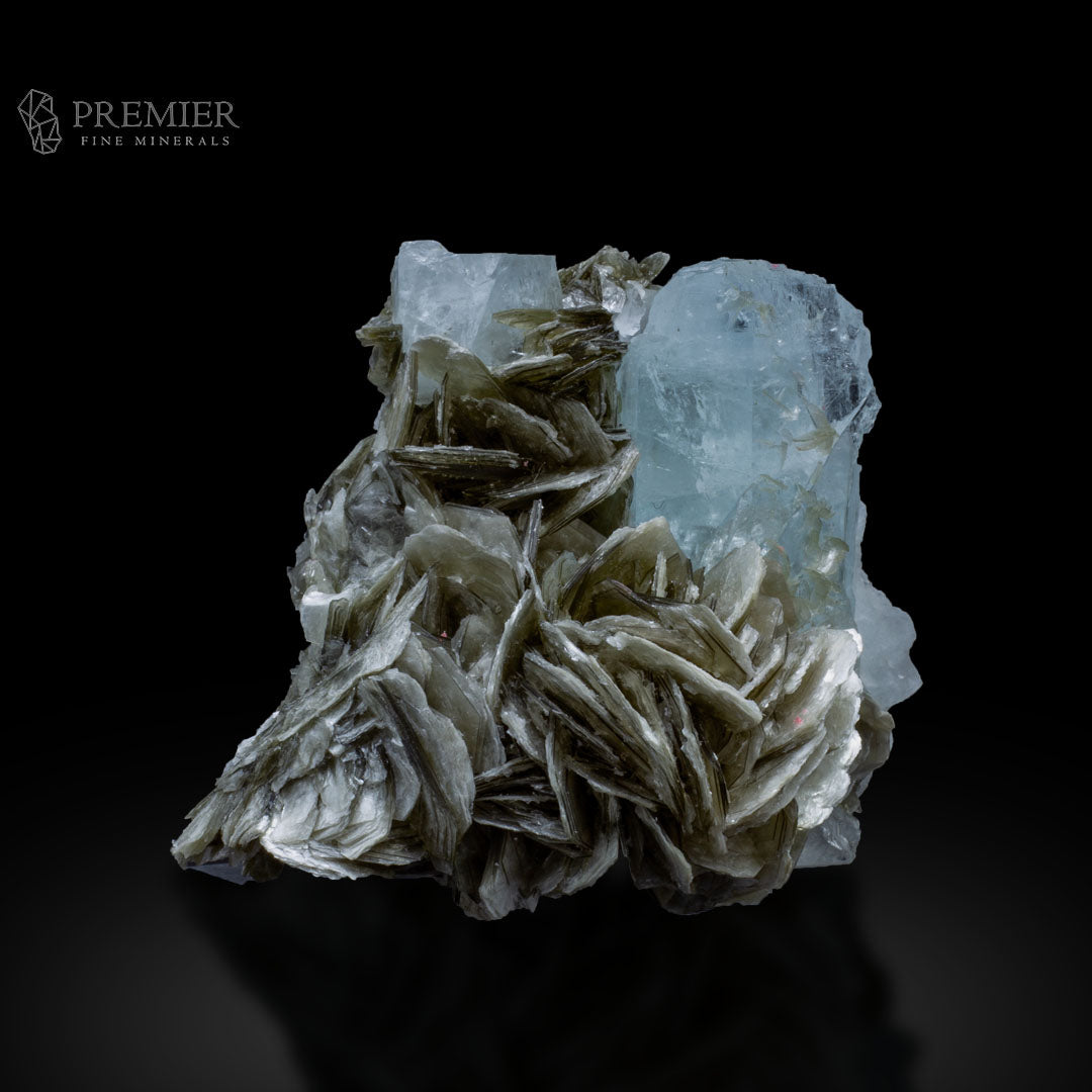 Aquamarine, Beryl, Etched Crystal, Mica Inclusion, Muscovite, Combination Specimen, 210 Grams, 1050 Carats, Pakistan Mineral, Skardu, Raw Crystal, Collector Grade, Cabinet Specimen
