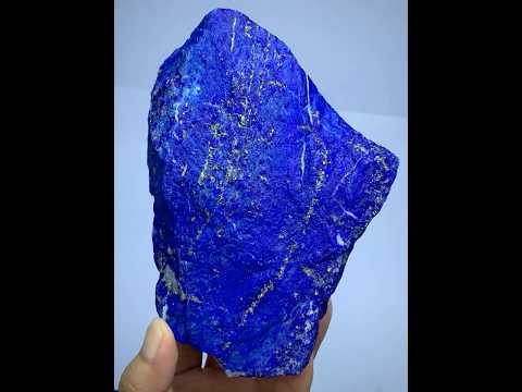 Rough Blue Lapis Lazuli Crystal specimen with golden Pyrite veins,