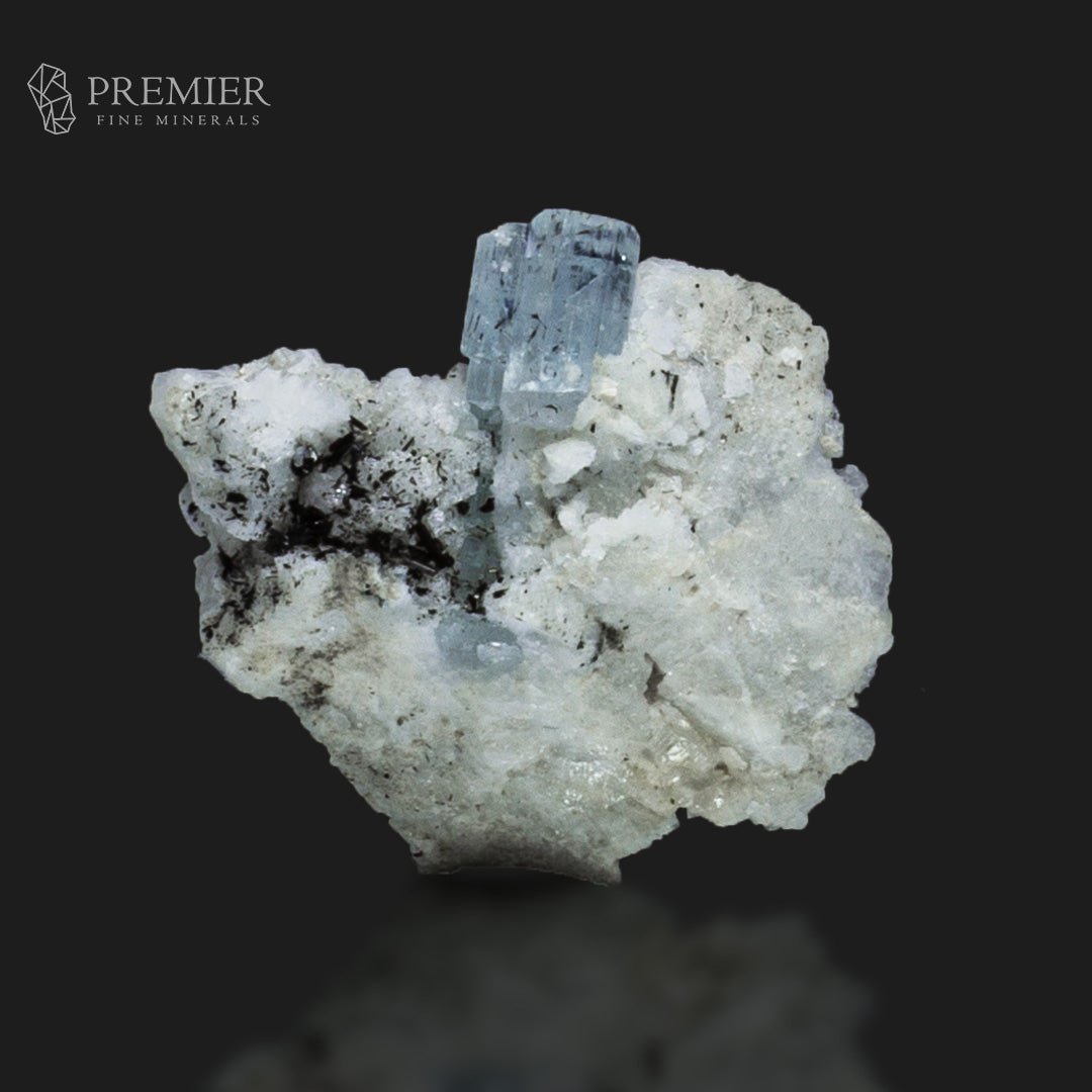 Aquamarine crystal on muscovite mica matrix