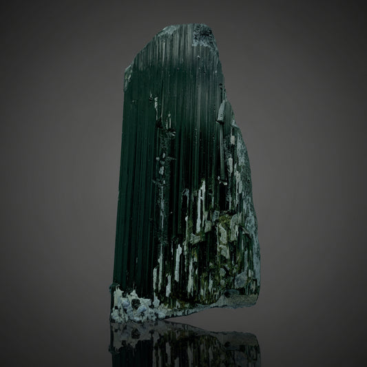 Black Tourmaline, Schorl Crystal,  Epidote Inclusion, Rare Mineral, Large Crystal, Grounding Stone, Healing Crystal, Collector Specimen, Investment Stone, Tourmaline Crystal, Mineral Association, Crystal Dimensions