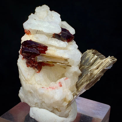 Rhodolite Garnet, Garnet in Matrix, Pakistan Mineral, Heart Chakra, Feldspar, Mica, Pegmatite Mineral, Collector Specimen, Miniature Specimen, Gemstone Crystal, Mineral Association