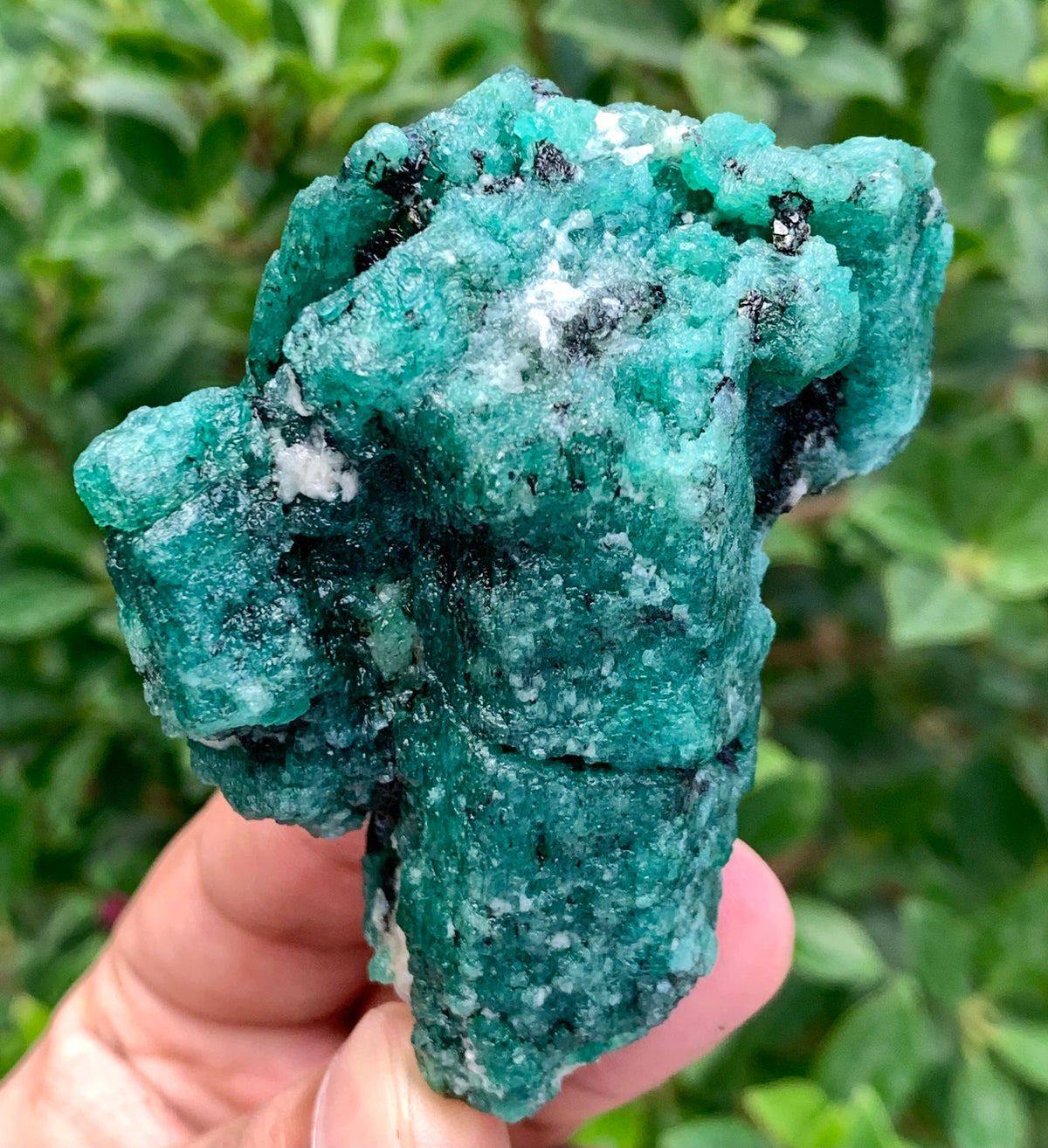 Chitral Emerald on Matrix from Pakistan – Natural Green Emerald Mineral Specimen – Rough Emerald Cluster – 159g