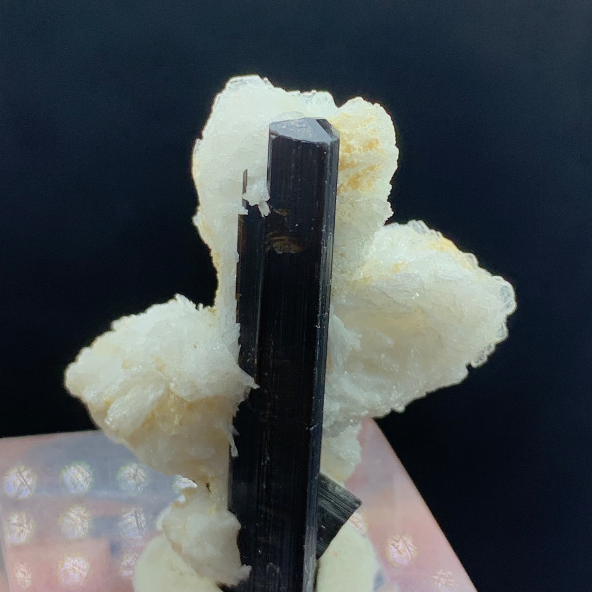 Schorl Tourmaline, Epidote Inclusion, 44.7 Carats, Albite Matrix, Pakistan Mineral, Black Tourmaline, Collector Specimen, Aesthetic Cluster, Miniature Specimen, Grounding Stone, Feldspar, Mineral Association, Crystal Dimensions