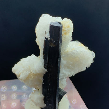 Schorl Tourmaline, Epidote Inclusion, 44.7 Carats, Albite Matrix, Pakistan Mineral, Black Tourmaline, Collector Specimen, Aesthetic Cluster, Miniature Specimen, Grounding Stone, Feldspar, Mineral Association, Crystal Dimensions