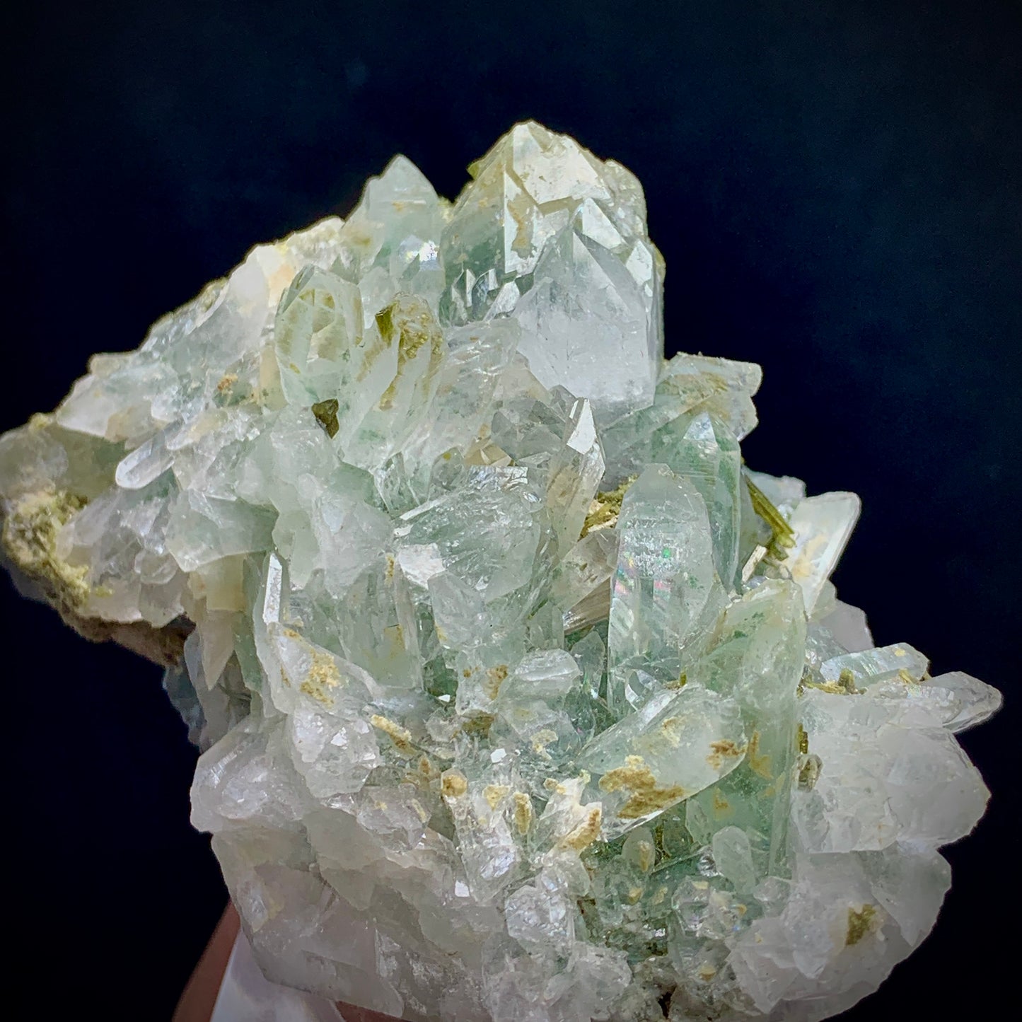 Epidote Crystal, Quartz Cluster,  Massive Mineral, Green Crystal, Heart Chakra, Abundance Stone, Collector Specimen, Investment Stone, Mineral Association, Crystal Dimensions, Natural Specimen