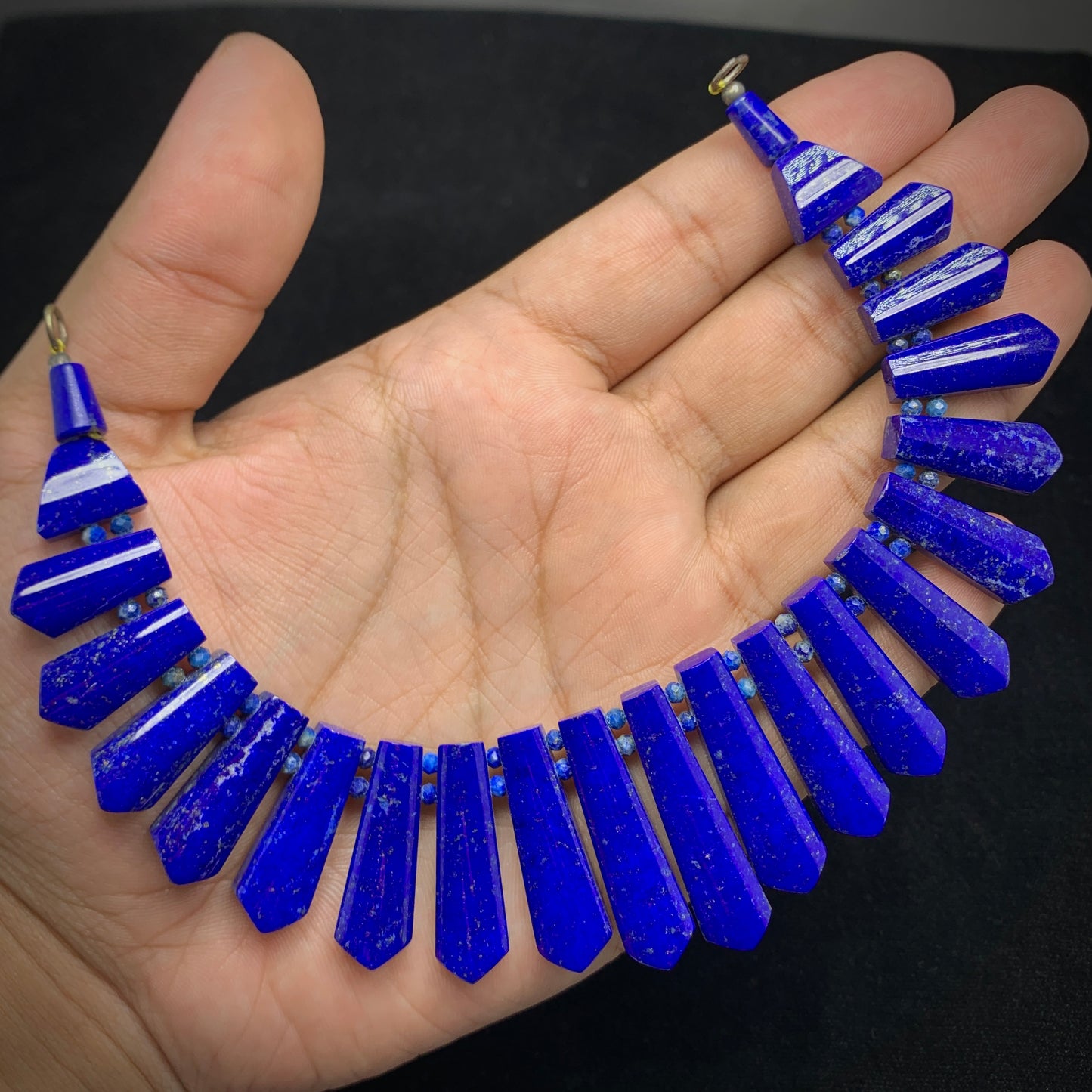 Lapis Lazuli Necklace, 400 Carats, 925 Silver, Sterling Silver, Royal Blue Gemstone, Third Eye Chakra, Wisdom Stone, Pyrite Inclusion, Statement Necklace, Fine Jewelry, Lapis Lazuli, Investment Piece, Gemstone Jewelry