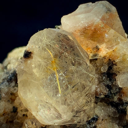 Rutilated Quartz, Zagi Mountain, Gold Rutile, Copper Rutile, Lepidolite Mica, 136g Mineral, Pakistan Specimen, Quartz Cluster, Rare Rutile, Collector Grade, Zagi Crystal