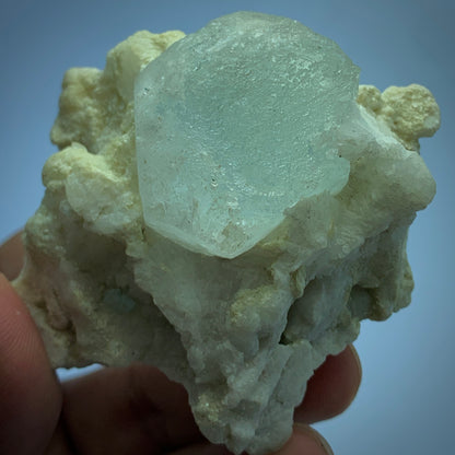 Aquamarine on Matrix, Beryl Crystal, Feldspar Specimen, 156g Mineral, Afghanistan Aquamarine, Raw Crystal, Collector Display, Natural Aquamarine, Matrix Mineral, Blue Beryl