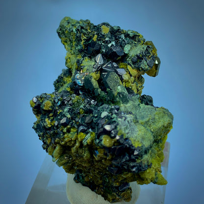 Magnetite, Vesuvianite, Diopside, Mineral Association, 305 Carats, Skarn Mineral, Black Mineral, Green Mineral, Collector Specimen, Complex Mineralogy, Grounding Stone, Crystal Dimensions, Pyroxene