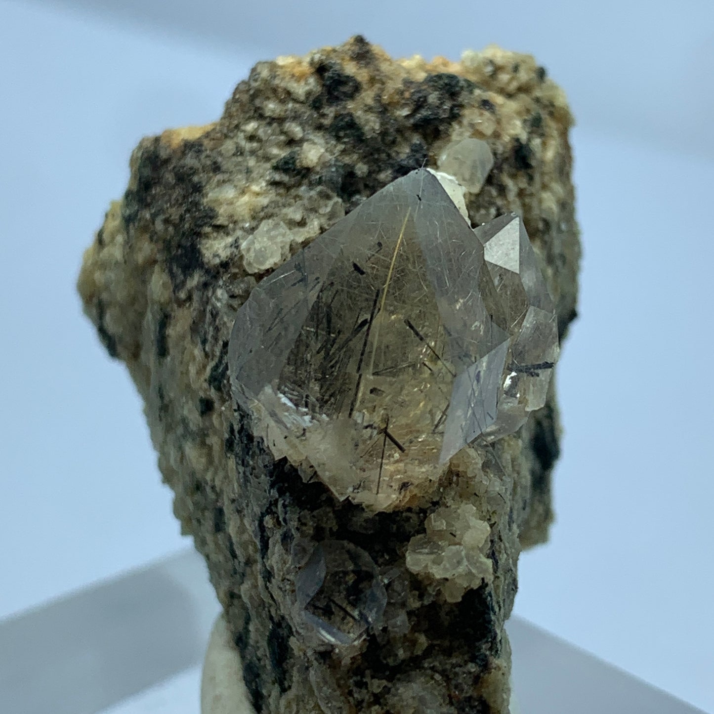 Rutilated Quartz, 208 Carat, Black Rutile, Copper Rutile, Terminated Crystal, Quartz on Matrix, Rare Rutile, Collector Grade, Mineral Specimen, Dual-Color Rutil