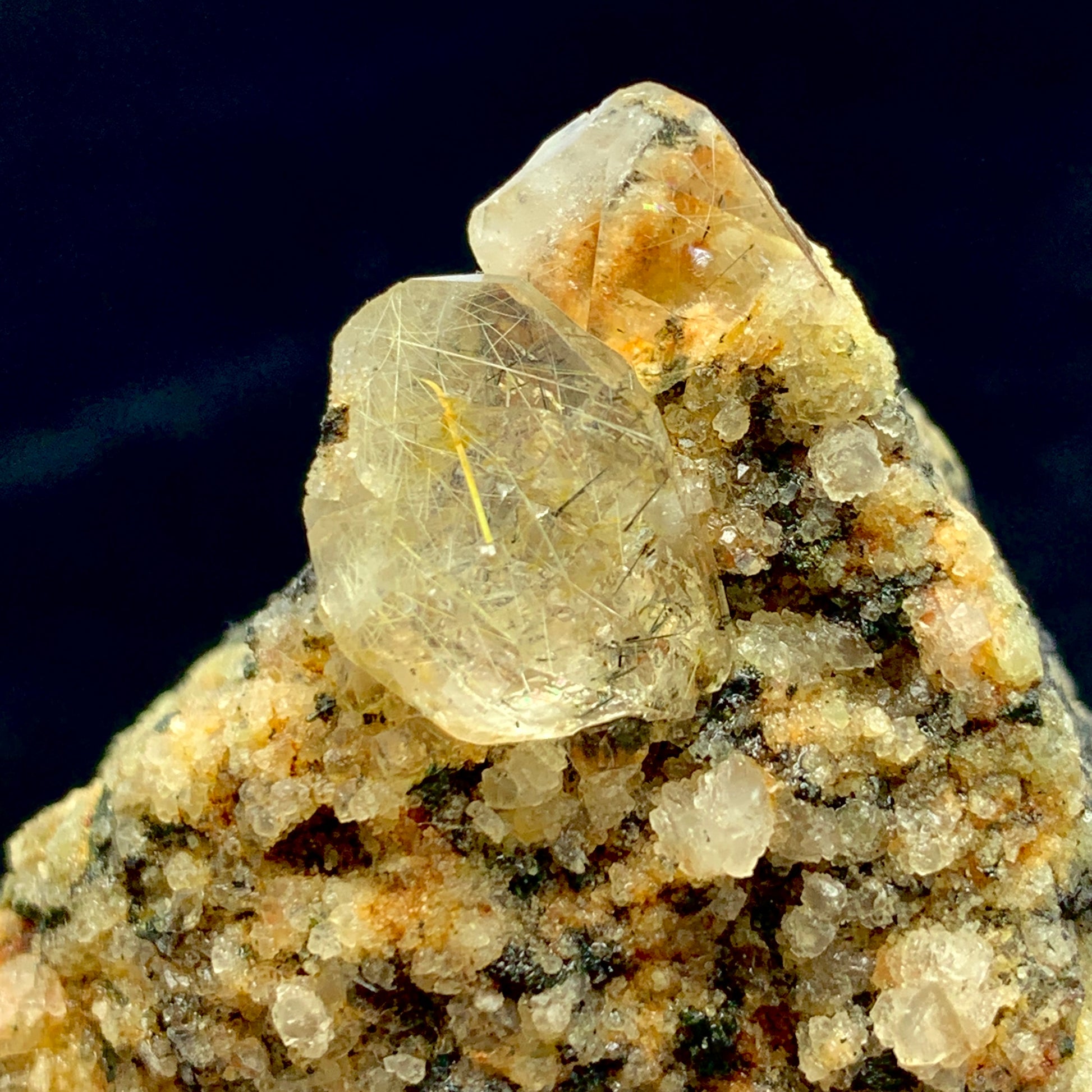Rutilated Quartz, Zagi Mountain, Gold Rutile, Copper Rutile, Lepidolite Mica, 136g Mineral, Pakistan Specimen, Quartz Cluster, Rare Rutile, Collector Grade, Zagi Crystal